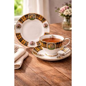 VTG Royal Standard "Bonnie Scotland" Clan Cameron Teacup, Saucer/6.5" Bread Plat
